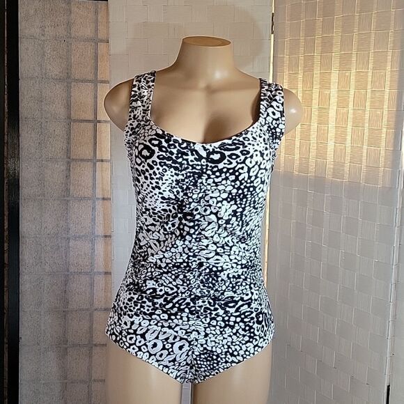 BRAND NEW BYRON BLUE TUMMY CONTROL ANIMAL PRINT DESIGN ONE-PIECE SWIMSUITS - Picture 2 of 15